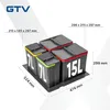 Abfallsammler Set 2x 15L 2x 7L GTV AxiSpace Anthrazit Produktbild-Vorschau 7