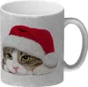 Kaffeebecher mit niedliche Katze und Nikolausmütze Produktbild-Vorschau 1