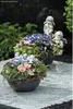 Pflanzschale Blumenschale Grabschale grau 28 cm Produktbild-Vorschau 2