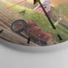 Wanduhr - Rund - Glasuhr - Morgen Bauernhof Feld Plantage - Produktbild-Vorschau 5