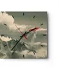 Wanduhr - Quadrat - Glasuhr - Rot Flugzeug Berge - 40x40cm Produktbild-Vorschau 1