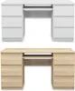 Schreibtisch 130x76x50cm mit 6 Schubladen Sonoma Büro PC Produktbild-Vorschau 2