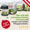 A jar and box of Murmeltiersalbe (marmot ointment) are displayed with a mountain landscape in the background, along with marketing text and star ratings. Produktbild-Vorschau