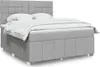 vidaXL Boxspringbett mit Matratze Hellgrau 180x200 cm Stoff Produktbild-Vorschau 2