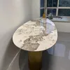 ovaler Tisch Esstisch Platte aus Keramik Edelstahl Produktbild-Vorschau 2