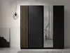 AX LIVING Kleiderschrank schwarz mit Spiegel 202 cm – Produktbild-Vorschau 1