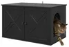 vidaXL Domek dla kota czarny 85 x 55 x 50,5 cm materiał Podgląd zdjęcia produktu 3