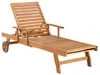 BELIANI Gartenliege hellbraun Akazienholz rollbar Produktbild-Vorschau 6