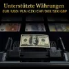 Unterstützt EUR, USD, GBP, CHF, PLN, CZK, SEK, DKK | Mehrwährungs-Geldzähler für Profis Anteprima dell’immagine prodotto