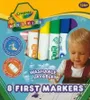 The image shows the packaging of Crayola Mini Kids washable markers, with a child looking at the markers. Podgląd zdjęcia produktu
