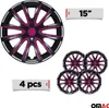 4x Radkappen 15 zoll Matt Schwarz & Lila Produktbild-Vorschau 3