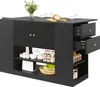 Ilot de cuisine moderne noir, armoire de cuisine avec plan Voir les images du produit 12