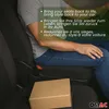 A person sitting in a car seat with a cardboard box on the seat next to them. Text overlays provide product information in multiple languages. Náhľad obrázku produktu