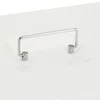 A close-up shot of a metal handle attached to a white surface. Produktbild-Vorschau