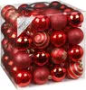 Weihnachtskugeln Muster Mix Kunststoff 6cm, 64er Set, Produktbild-Vorschau 1