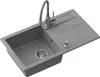 VBChome Spülbecken mit Armatur 77 x 44 cm Grau Einzelbecken Produktbild-Vorschau 2
