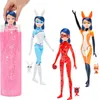 A collection of Miraculous Ladybug dolls in various costumes, along with a glitter slime container. Náhled obrázku produktu