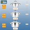 Vilde | Kochtopf Set 3-teilig - mit Glasdeckeln - 1 / 1,75 Produktbild-Vorschau 5