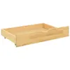 A wooden drawer with wheels, shown from a slightly elevated side angle against a white background. Produktbild-Vorschau