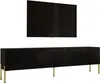 MEUBLE TV : Noir mat / Noir brillant avec pieds en or, 170 Voir les images du produit 1