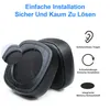 Product image showing ear pads with accompanying feature descriptions and icons. Produktbild-Vorschau
