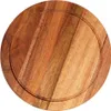 A round wooden cutting and serving board with a grooved edge, shown from a top-down perspective against a white background. Voir les images du produit