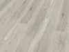 A close-up view of a light gray wood-look vinyl flooring. Produktbild-Vorschau