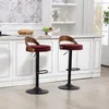 Set van 2 draaibare barkrukken, notenhout, bekleding van Productafbeelding-voorbeeld 8