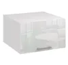 A white kitchen cabinet with a silver handle, set against a blurred background of an office or meeting room. Náhled obrázku produktu