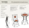 A diagram and specification sheet for a garden furniture set. Náhled obrázku produktu