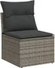 vidaXL 12-tlg. Garten-Sofagarnitur mit Kissen Grau Poly Produktbild-Vorschau 4
