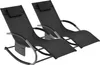 Two black rocking lounge chairs are shown against a white background. Voir les images du produit