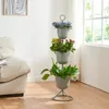 Blumenständer 'Alphen' 3 Töpfe 110x28cm Metall Grau Produktbild-Vorschau 1