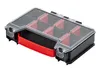 A black and red multi-compartment organizer box with a clear lid, shown from a slightly elevated angle against a white background. Náhľad obrázku produktu