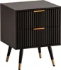 FineBuy Nachtkonsole Schwarz mit Eiche-Nachbildung Produktbild-Vorschau 6