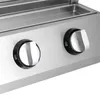 A close-up view of two control knobs on a stainless steel grill. Produktbild-Vorschau