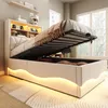 Merax Polsterbett aus Leinen 90x200cm mit LED-Beleuchtung, Produktbild-Vorschau 2