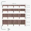 Four different sizes of wooden garden edging are displayed with measurements. Podgląd zdjęcia produktu