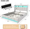 Letto ProximaX 180x200 cm, beige, con illuminazione a LED, Anteprima dell’immagine prodotto 9