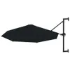 Sonnenschirm zur Wandmontage mit Metall-Mast 300 cm Schwarz Produktbild-Vorschau 2