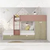 Letto a castello rovere e rosa antico con armadio 2 ante e Anteprima dell’immagine prodotto 4