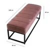 Banc rose velouté 108x40x40 cm banc banc tapissé pour Voir les images du produit 3