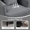 HOMCOM Ohrensessel mit Hocker Sessel mit Leinenoptik, Produktbild-Vorschau 6