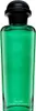 A clear, front-facing studio shot of a green glass perfume bottle with a black cap. Náhled obrázku produktu