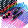 Farby Alkoholový popisovač Set 168 Twin Marker Felt Tip Pen Náhľad obrázku produktu 4