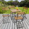 Relaxdays Gartenstuhl 4er Set, klappbar, Metall, Naturholz, Produktbild-Vorschau 2
