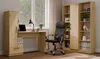A home office setup with a desk, chair, and bookshelves. Voir les images du produit