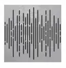 A graphic representation of sound waves or a digital equalizer pattern, made of black vertical lines of varying heights and thicknesses, against a light gray background. Produktbild-Vorschau