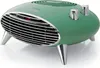 A green and silver retro-style electric heater is shown on a white background. Podgląd zdjęcia produktu