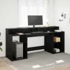 Biurko Czarny Dąb 200X55X91 Cm Drewno Inżynieryjne Lumarko! Podgląd zdjęcia produktu 2